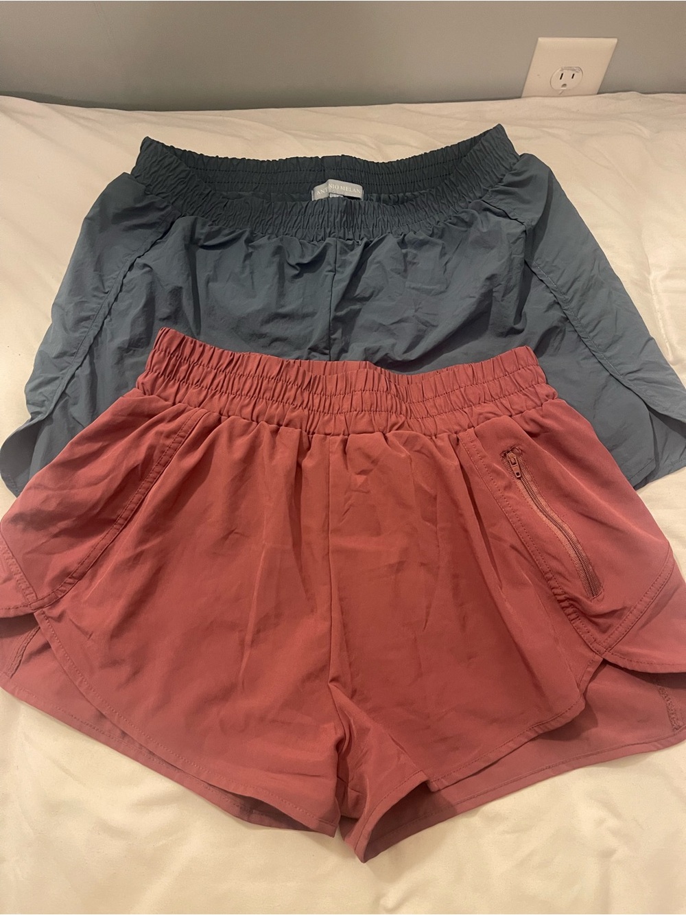 ANTONIO MELANI Dusty Slate Blue Athletic Shorts and B pink Shorts Size M